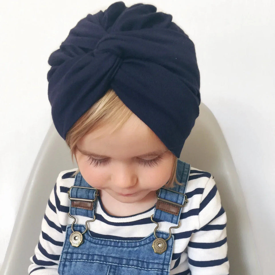 Cute Cotton Baby Turban Hat Newborn Beanie Caps Kids Girls Headwear Infant Toddler Shower Hats Birthday Gifts Photo Props