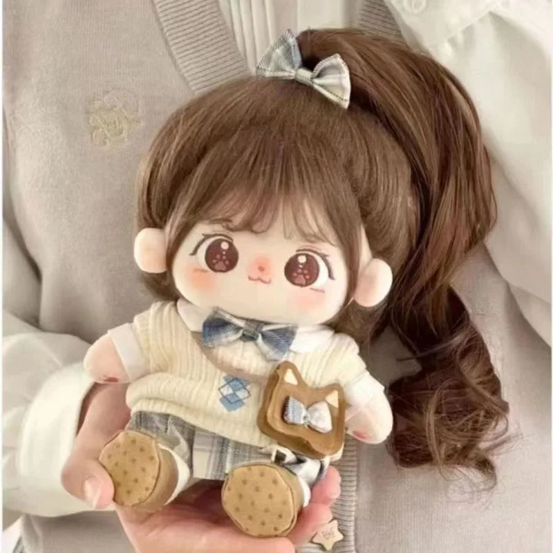Miaomiao Cotton Doll  Stock 20cm Interchangeable Baby Clothes Plush Doll Figure Doll Gifts to Girls