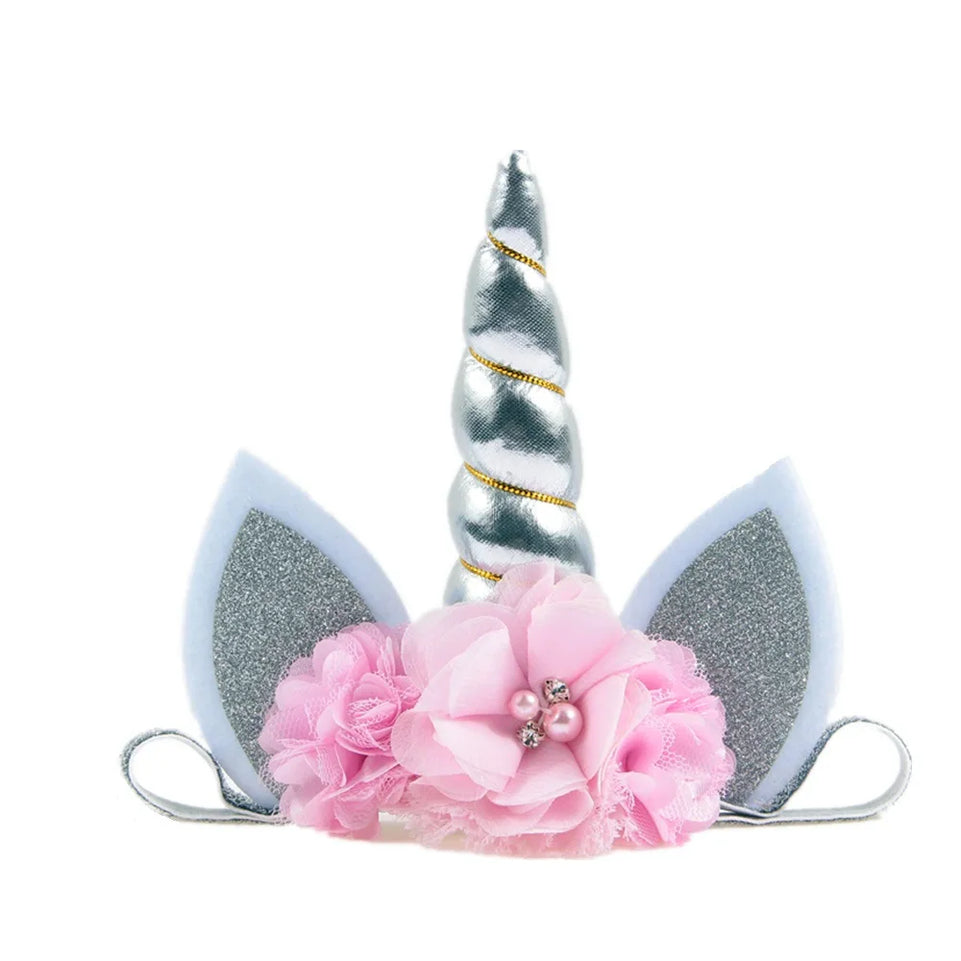 New Unicorn Horn Baby Headband Kids Birthday Gifts Unicorn Girls Hairbands Party Supplies Newborn Photography Props