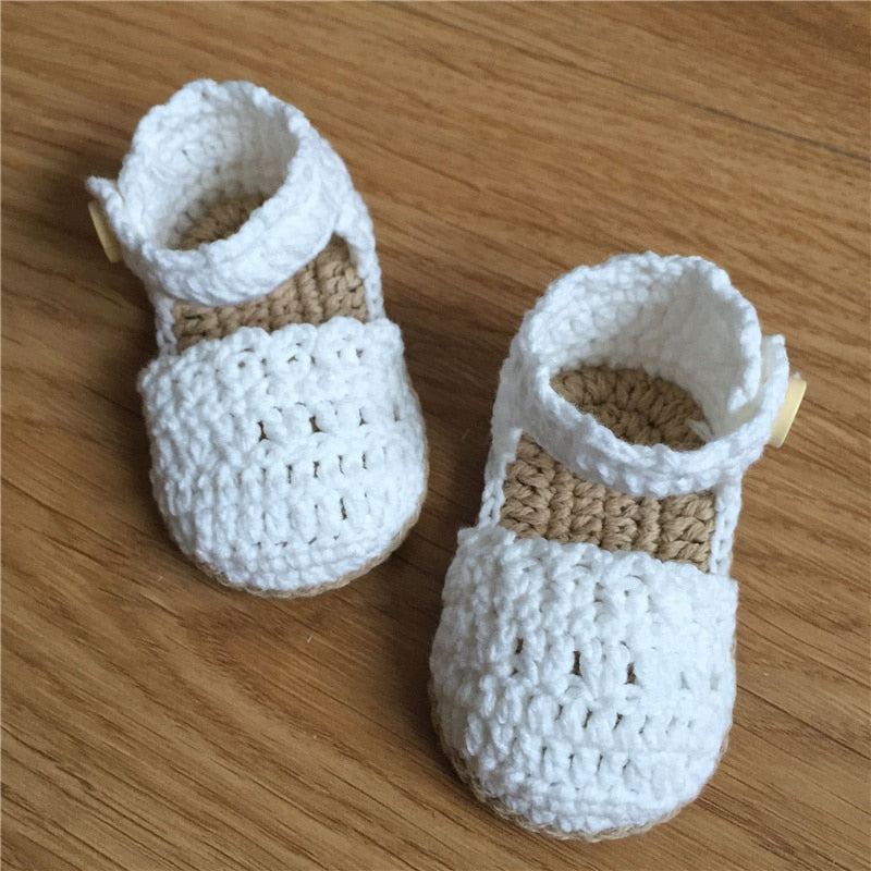 QYFLYXUE Crochet Baby Shoes, Baby girl White , Baby Toddler shoes