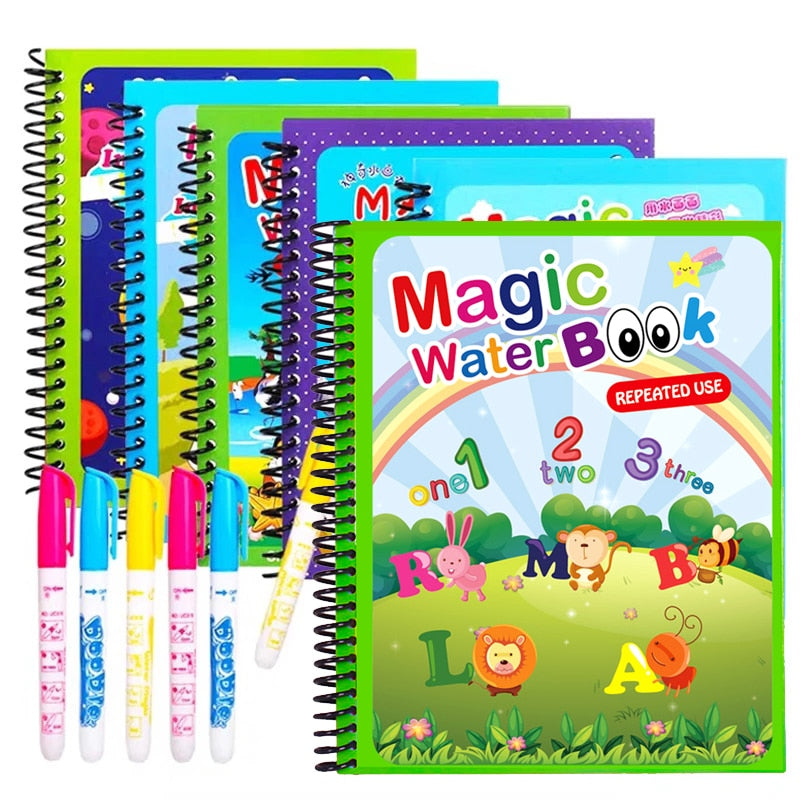 Children Painting Drawing Toys Reusable Coloring Book Magic Water Drawing Book Sensory Early Education Toys for Kids