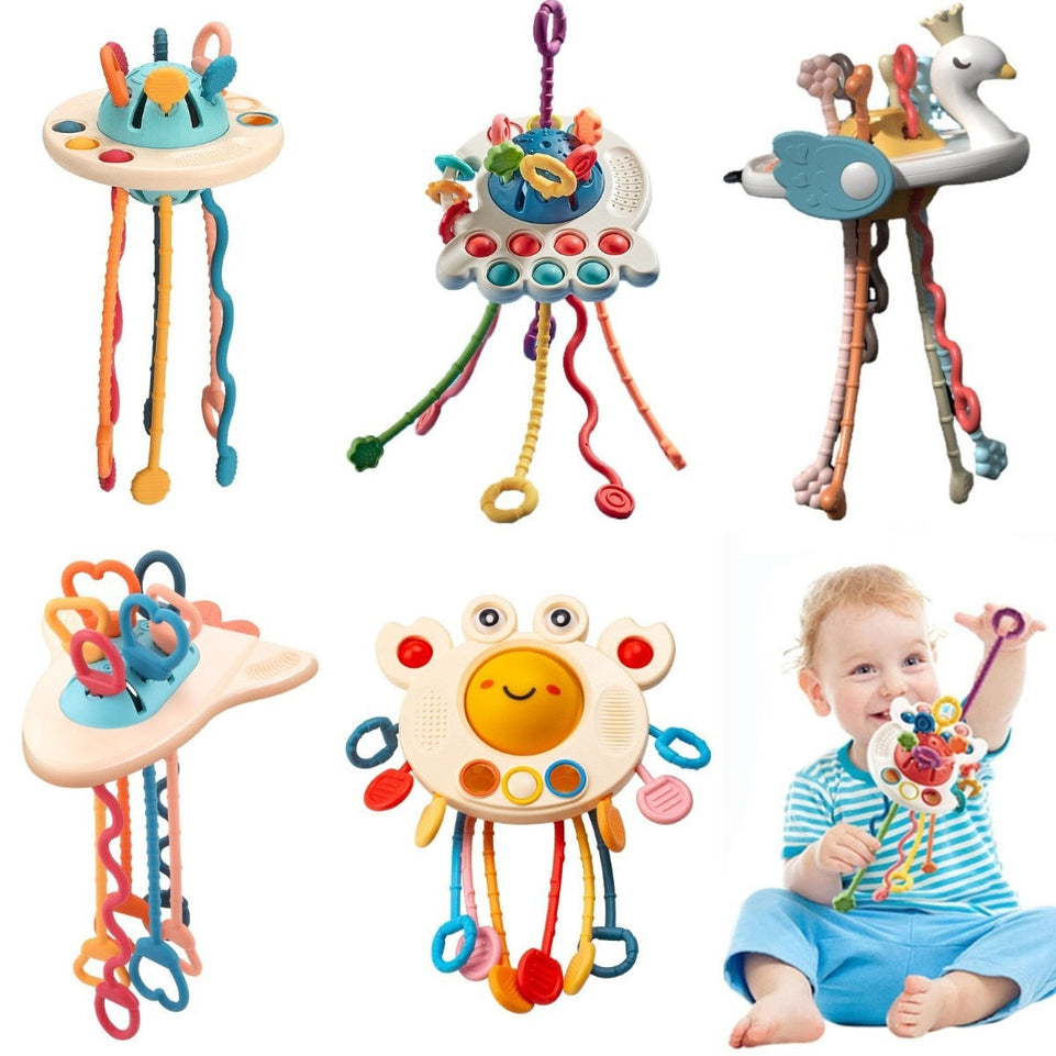 Montessori Sensory Development Baby Toys Pull String Finger Grasp Training Early Learning Education Toys Teething BPA Free 1-3Y
